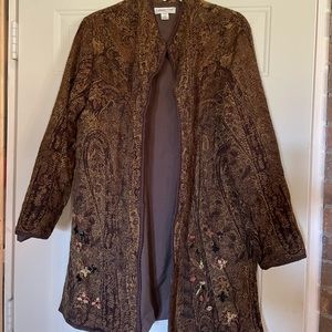 Coldwater Creek dark paisley jacket. Beautiful embroidery. Good used condition.